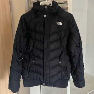 Northface water-resistant goose down jacket with removable fur lined hood